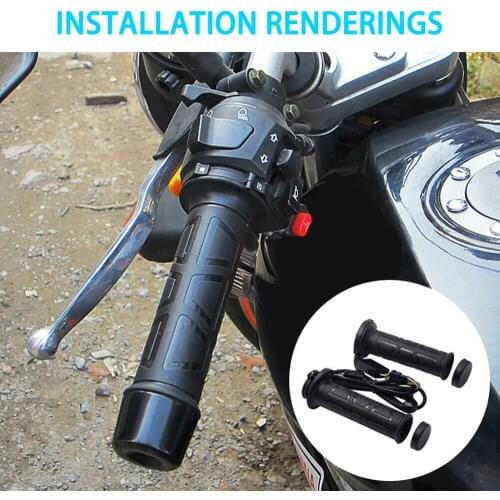 2pcs 12V Motorcycle Electric Heated Handle Multi-speed Adjustable Heating Grips