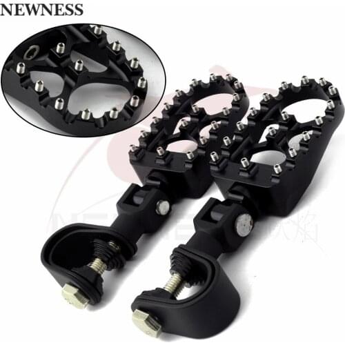 Motorcycle Highway Wide Foot Pegs MX Roating Footrest Clamp 25-32mm For Harley Touring Road Glide Softail Dyna Wide Glide
