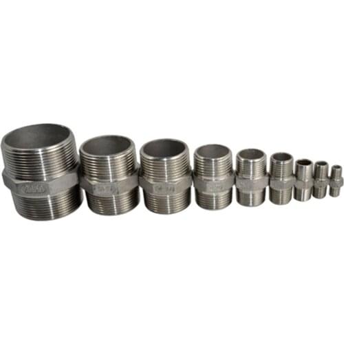 Male To Male Hex Nipple Stainless Steel 304 Threaded Pipe Fitting NPT