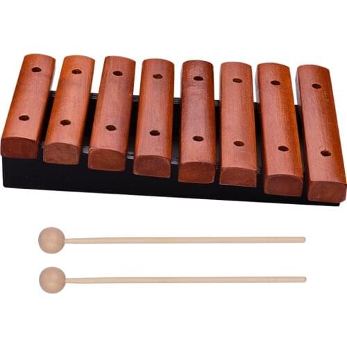 Musical Instrument 8 Notes Wood Xylophone Includes 2 Wooden Mallets for Children Kids Educational Music Toys
