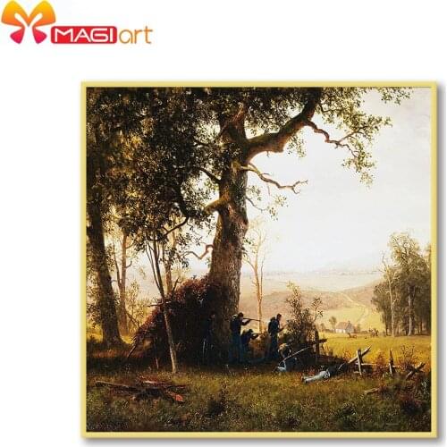 Cross stitch kits Embroidery needlework sets 11CT water soluble Canvas Patterns 14C Full Landscape war -NCMS185