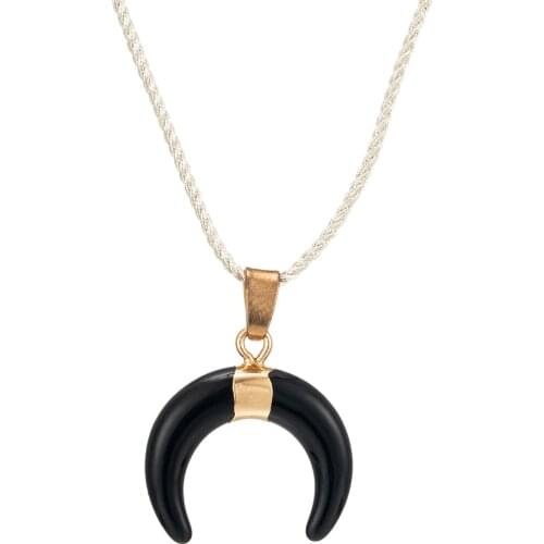 Charming Minimalist Made of Resin And Shaped Like New moon Lvory White 2019 New Fashion Pendant Necklaces For women Accesories