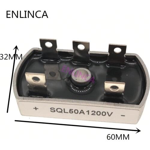 Original 50A 1200V Aluminum Metal Case 3 Phase Diode Bridge Rectifier 50Amp SQL50A Module SQL50A1200V