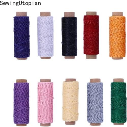 10PCS Leather Waxed Thread Cord 150D 50M DIY Hand Polyester Stitching Threads Multicolor for DIY Handicraft Sewing Tools