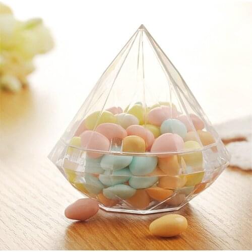 HOT New Candy Box Food Grade Transparent Plastic Diamond Shape Candy Box Container Halloween Children Food Ttorage Wholesale