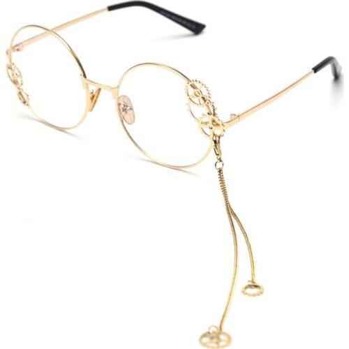 Veshion Round Polarized Luxury Sunglasses Gear Chain Men Women Fashion Shades UV400 Vintage Glasses