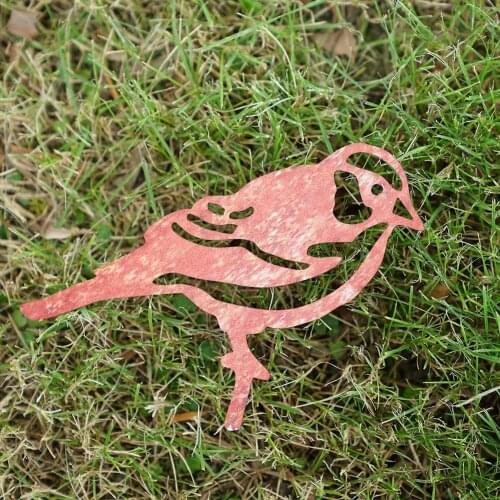 Rusty Metal Bird Silhouettes Garden Fence Decor Woodpecker Robin Steel Country Yard Art Gardening Decoration Metal Bird