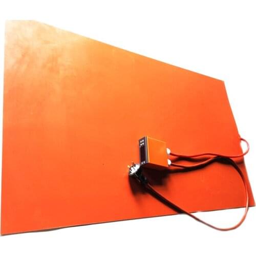 120V 1500W 500*900*1.5mm Silicone Rubber Heater with digital thermostat on wire 1000mm lead wire