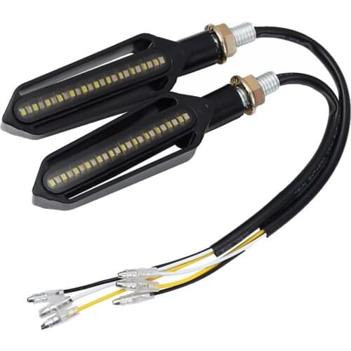 Semaphore Brake Light Motorcycle Turn Signal Two-color 2pcs Waterproof ABS+Acrylic 24LED