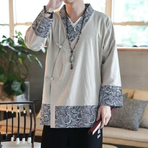 Traditional Chinese Clothing For Men 2019 New Male Asian Clothes Kimono Cardigan Men Yukata Haori Japanese Pajamas Mens KK2731