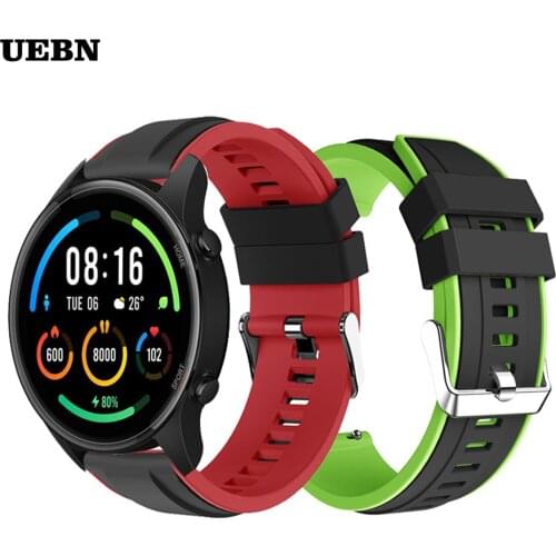 UEBN 22mm Silicone Sport Wristband Strap for Xiaomi Mi Watch Color Band Bracelet for Mi watch color sports edition Watchbands