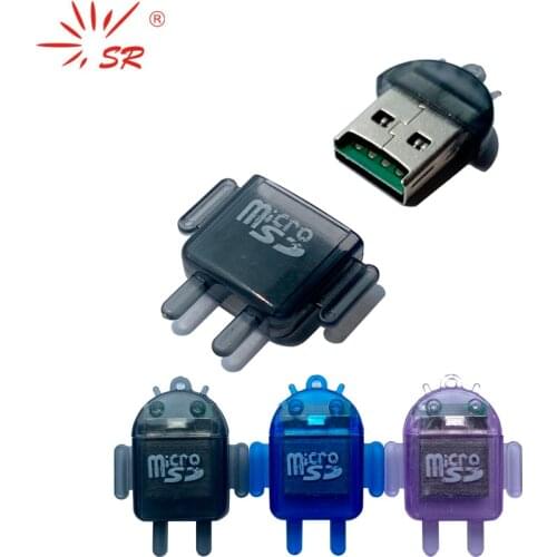 SR Robot Mini 3 Colors USB Card Reader 2.0 Adapter Flash Drive for Tablets Laptops Support Micro SD TF 64GB Memory Card