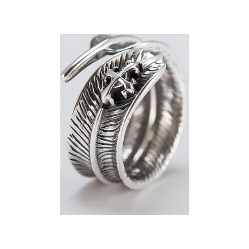 Bohemian New Feather Rings for Women Lady Punk Vintage Open Antique Rings Statement Jewelry Anillos