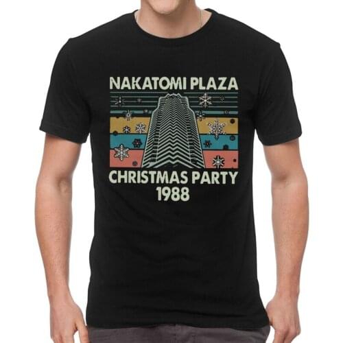 Vintage Nakatomi Plaza Christmas Party 1988 T Shirt Men Short Sleeve Cotton T-shirt Pop Culture Tee Tops Graphic Tshirt Gift