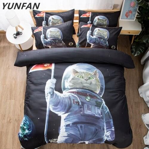 Cartoon Cats Queen High quality Bedding Set Kitten Double Twin Duvet Cover Set Children Full Bedclothes Girl King Bedding Kit