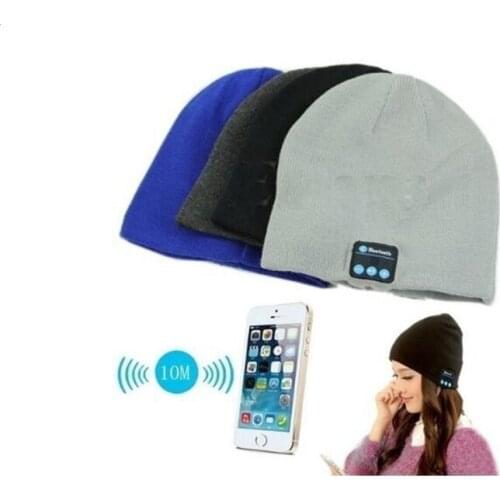 Women Warm Winter Beanie Hat Wireless Bluetooth Smart boble Cap men earphone Speaker Pompom Hats Crochet Knit Wool Beanie Caps