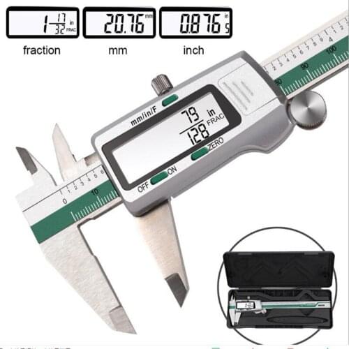 0-150mm Stainless Steel Vernier Caliper With Digital Display Fraction Inch Millimeter Conversion For Designers Engineers