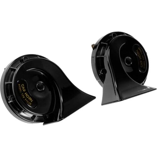 2 Pieces 12V 115 dB Universal Car Snail Horns High Bass Basin Type Black Loud Air Snail Horn Set For Car Vehicle Auto Horns