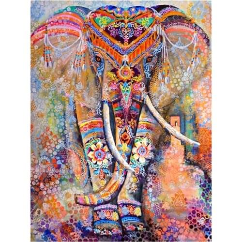 5D Diy Diamond Painting Embroidery Colorful Elephant Full Drill Square Round Rhinestone Cross Stitch Mosaic Handwork Gifts Decor