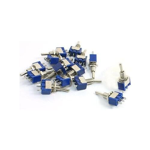 6A 125V AC SPDT 3 Terminals Self Locking On-Off-On Rocker Toggle Switch 15Pcs