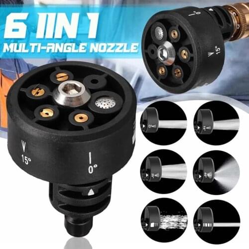 Plastic 6 In 1 Adjustable Nozzle For 1/4Inch High Pressure Cordless Washer Cleaner Water Gun Parts Hose Nozzle