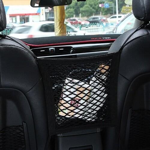 Car Seat Gap Strong Elastic Mesh Bag Seat Back Storage Bag for SsangYong Actyon Turismo Rodius Rexton Korando For KIA RIO Ceed