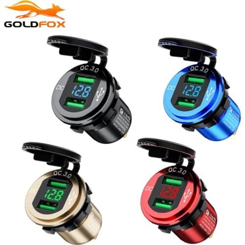 18W Quick Charge 3.0 USB Car Charger Aluminum Waterproof 2 USB Fast Car Phone Charger for Car Marine Truck Charger for iphone 11