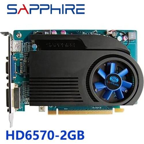 Original SAPPHIRE Video Cards HD 6570 2GB GDDR3 AMD Graphics Card GPU Radeon HD6570 Office Computer For AMD Card HDMI Used