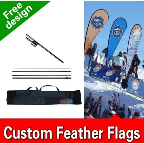 Free Shipping Outdoor advertising fiberglass pole feather polyester flag teardrop banner, outdoor teardrop flag beach flag