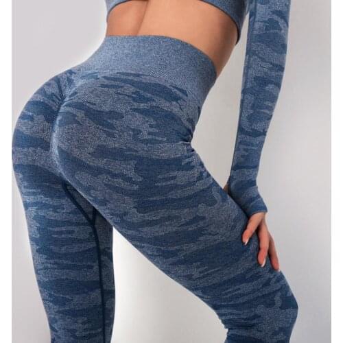 Seamless Leggings for Ladies with High Waist-lifting Buttock Camouflage Fitness Pants Running Motion Fitness Sexy Leggings
