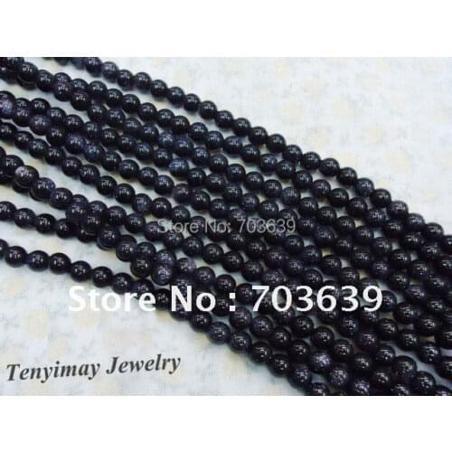 8mm blue sand stone loose beads, 5 strands wholesale 50pcs/strand fit jewelry DIY free shipping