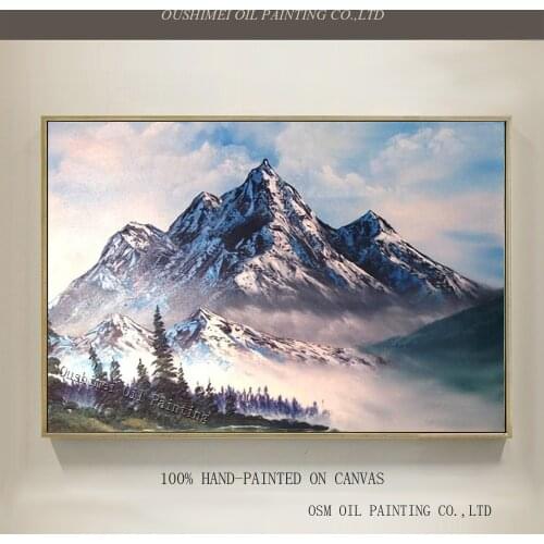 Wonderful Natural Scenery Oil Painting On Canvas Abstract Mountain Hills Oil Painting For Drawing Room And Living Room Decor