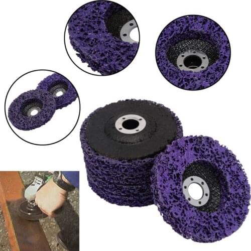 New 5Pcs Purple Durable Poly Strip Disc Wheel 100x16Mm Wood Metal Paint Rust Removal Clean Abrasive Tools For Angle Grinder