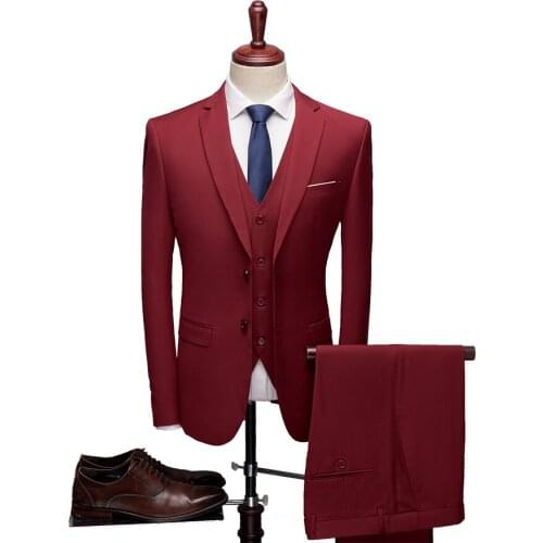 Mens Suit Suit High-end Custom Business Suit Jacket Banquet Best Man / Slim Plus Size Multi-color Boutique Suit Three-pieceSuit