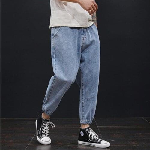 New Brand Mens Fashion Harem Jeans Pants 2021 Spring Autumn Men Loose Denim Trousers Hip Hop Elastic Waistband Large Size 42 48