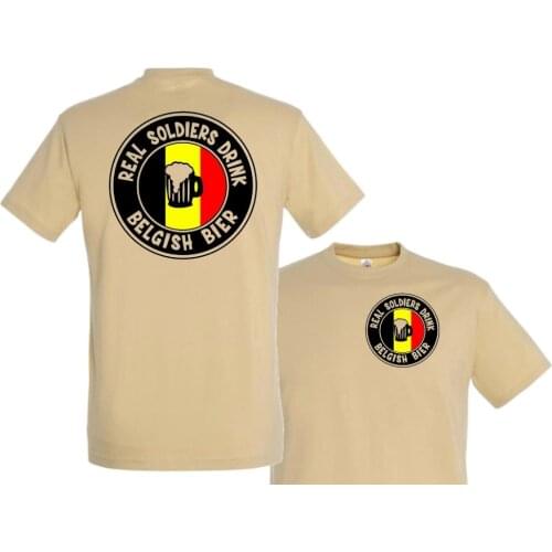 Real Soldiers Drink Belgish Bier Belge Abl Belgique Tshirt Beer Men 2019 Funny Cotton Top Tees Short Sleeve T-shirt