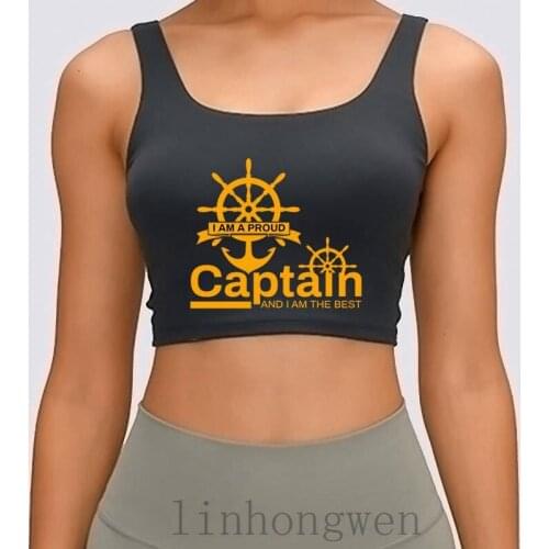 Captain Sailor Navigator Commander Anchor Women Tank Top Comical Customized Crew Neck Leisure Formal Crazy Summer Crop Top