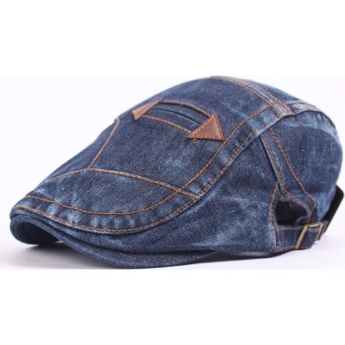 Denim Unisex Berets Fashion Hip Hop Denim Hat Male Sports Short Brim Visor Female Summer Casual Denim Beret Cool Adjust