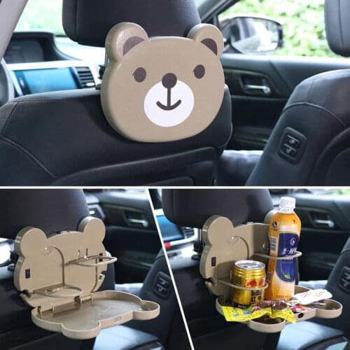 Multifunction Cartoon Shaped Folding Auto Car Back Seat Table Drinks Baby Dinner Plate The Car Tray Car Cup Holder