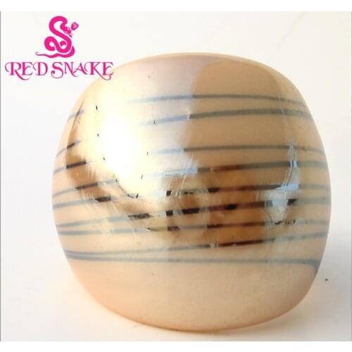 RED SNAKE Fashion Ring Handmade Khaki with black line drawing Murano Glass Rings
