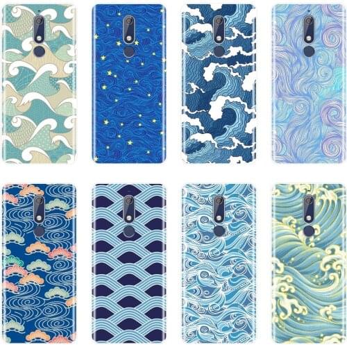 For Nokia 3.2 4.2 Case Silicone Art Wave Aesthetic Blue Sea Abstract Soft Cover For Nokia 7.1 6.1 5.1 3.1 2.1 Plus Phone Case