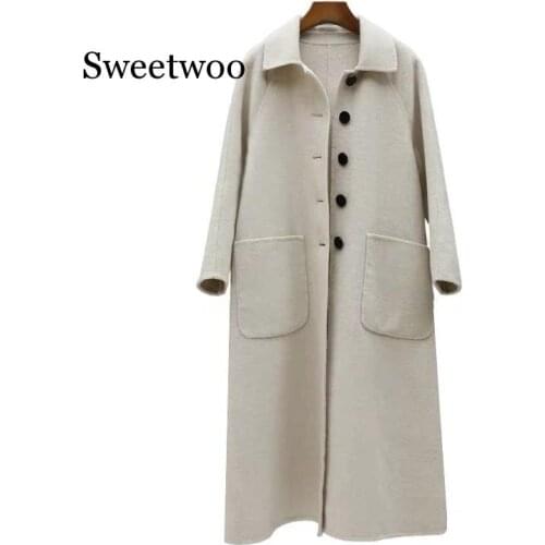 Winter coat women Fashion Cashmere Wool coat Outerwear Female long Thickening Warm Woolen Overcoat Women Trench Coat