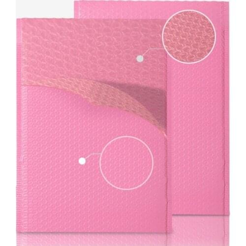 Gift Packing Jewelry Pack Laser Mailing Bag Pink bubble polymailers Bag Adhesive Sticker Blank Padded Bubble Mailer Bag 20X25cm
