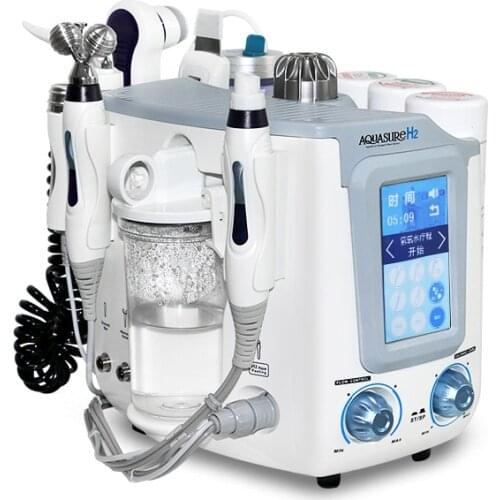 Portable 6 in 1 Aquasure H2 galvanica facial micro current rf aqua peel facial device