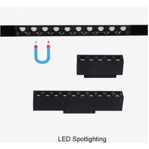 Adjustable Magnetic LED Track Lights Spotlight Rotatable Track Lighting Villa Clothes Store Lighting Fixture Ceiling Rail Lamps