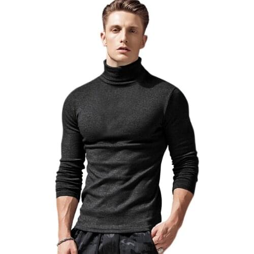 Turtleneck Shirt Men Sport T-shirt Long Sleeve warm autumn spring winter Top Gym t Shirt Men Fitness Tight rashgard