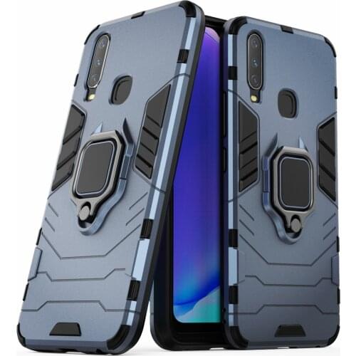 For VIVO Y11 Y12 Y15 Y17 2019 Case Shockproof Ring Stand Bumper Silicone + PC Phone Back Cover For VIVO Y11 Y12 Y15 Y17 2019