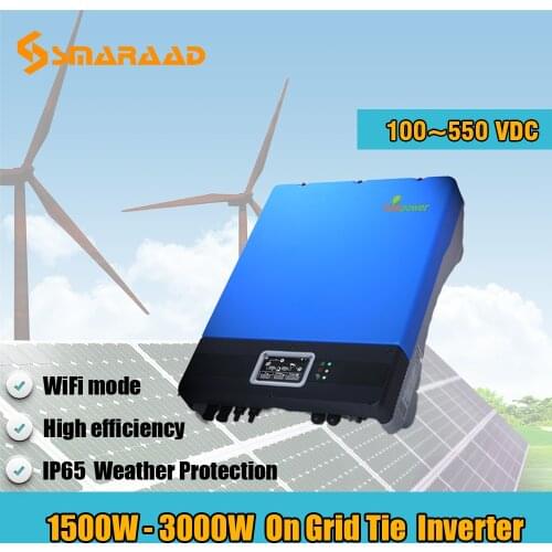 1500W 2200W 3000W Wind Turbine Solar Power On Grid Inverter 120V 230V 100-550 VAC Homeuse Solar Waterproof IP65 Wifi Mode