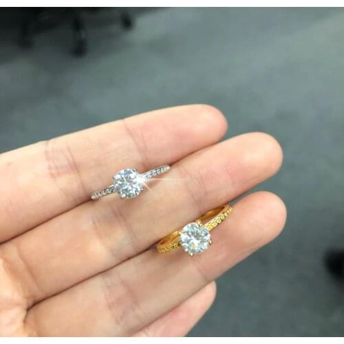 Fine Diamond Ring Shaped Fashion Jewelry Gold Color Wedding For Women Girl Romantic Diamond Ring Accessories Best Friend Gift