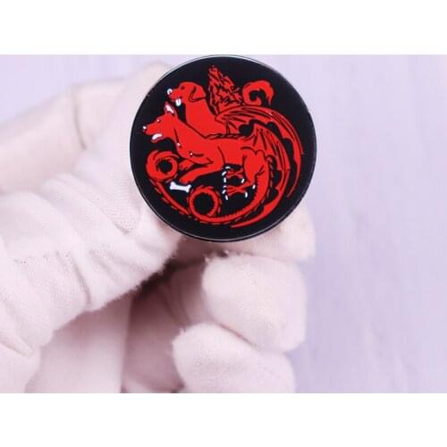 Mother of Dogs Pin Dragon Dog Mom Love Button Brooch Funny Novelty Badge